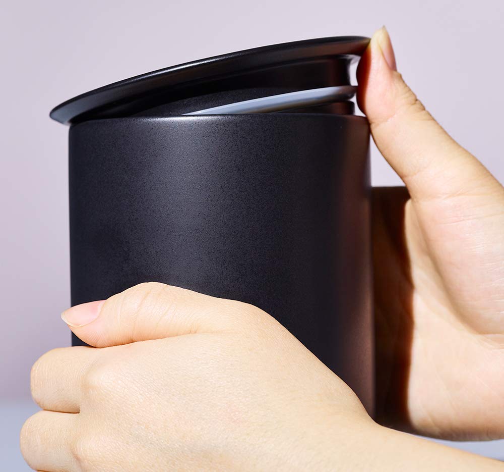 cores Coffee Coffee Highly Simple Design Canister, Porcelain, Beans, 200g, C820BK, Long-established Manufacturer, Airtight, Flavorful,