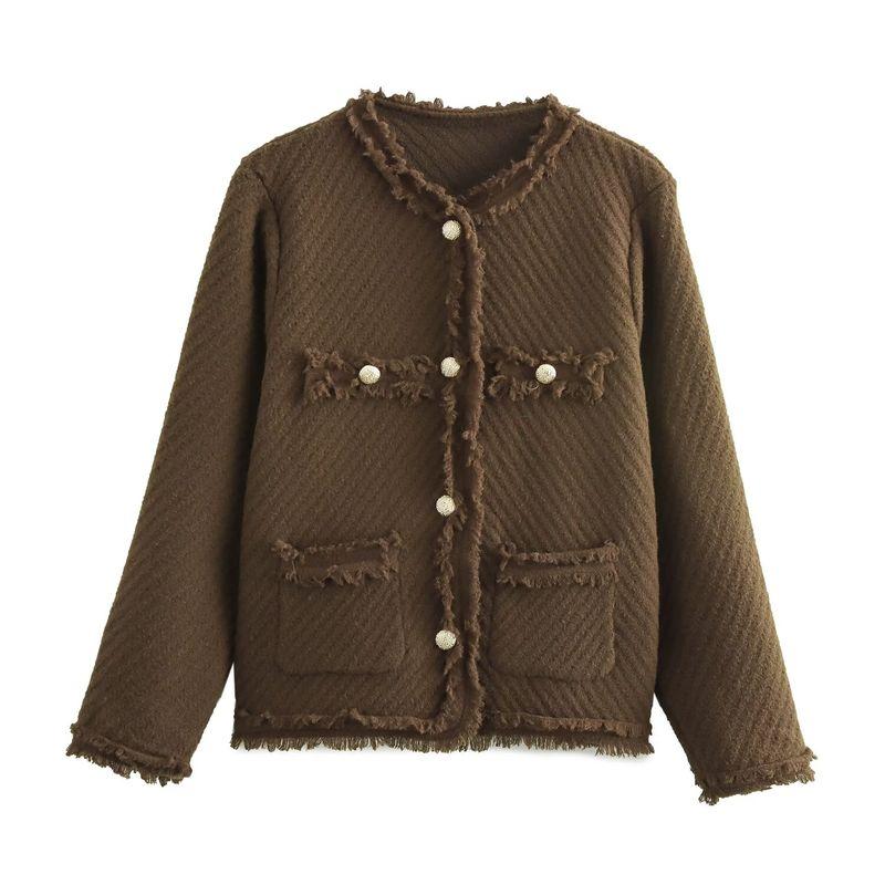 Kaslead New Arrival Women's Clothing Fashion Style Twill Knitting Burr Long-Sleeved Thickened Sweater Cardigan Coat