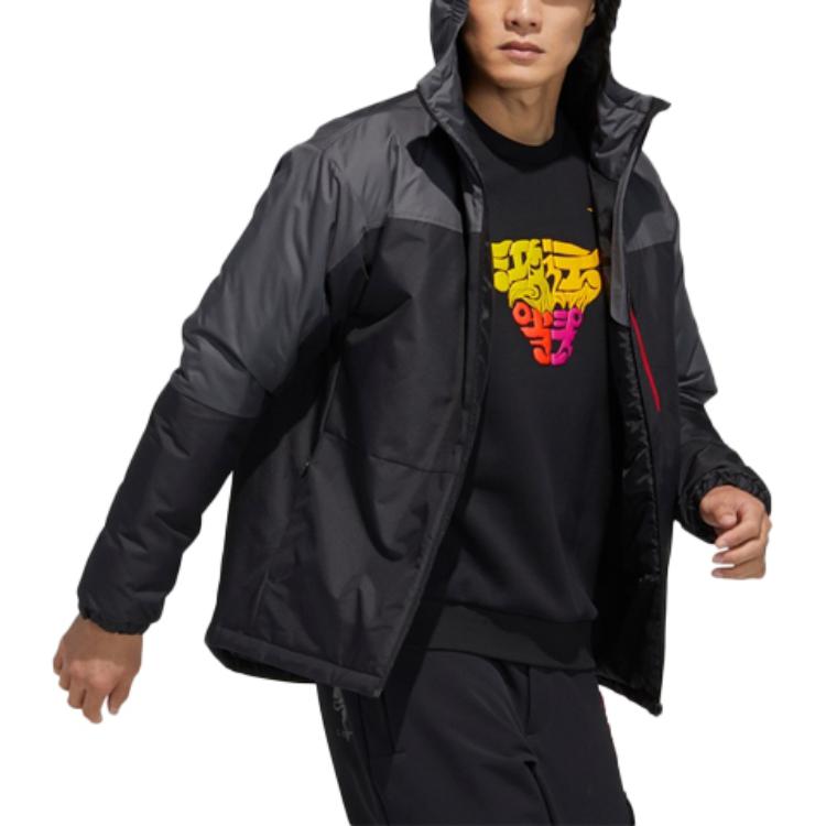 adidas Giacca Sportiva in Cotone con Cappuccio e Zip Color Block Terrex Uomo Giacca Nera GN7524