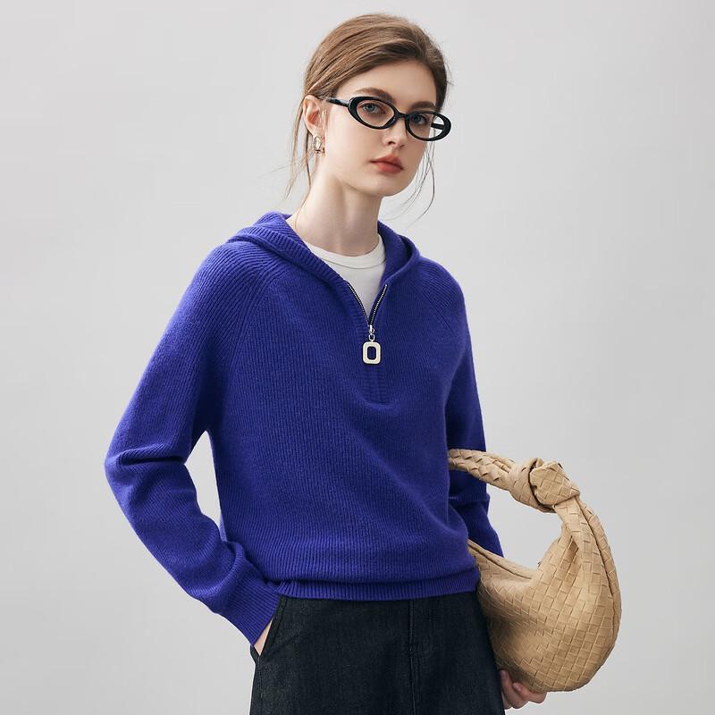 Komonboka Women's Hooded Cashmere Knit Sweater
