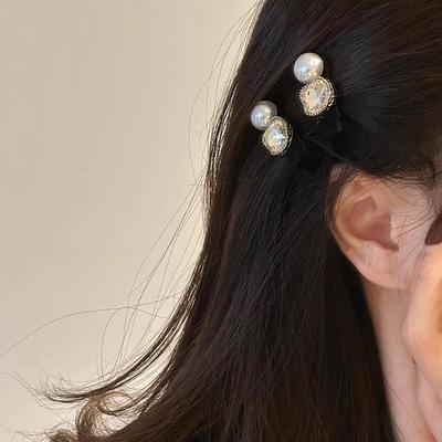 Fermaglio per capelli BB con strass e perle stile Xiaoxiang