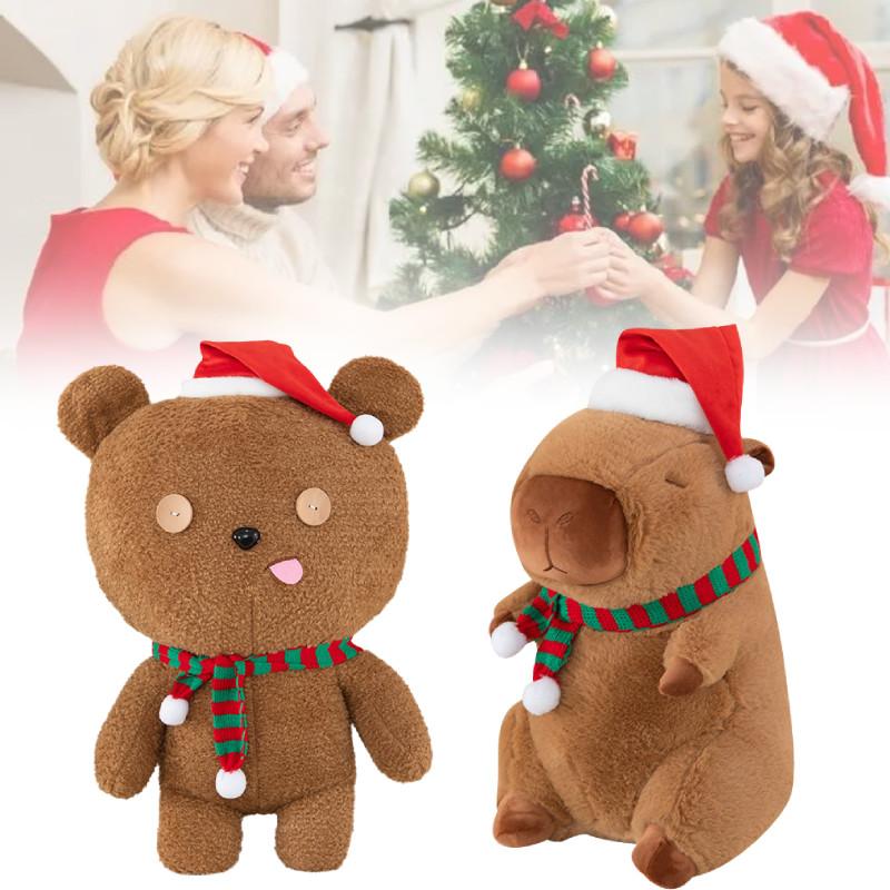 Entzückendes Weihnachtskaripybara Plüschtier Für Kinder Niedliche Weiche Tierpuppe Geschenk