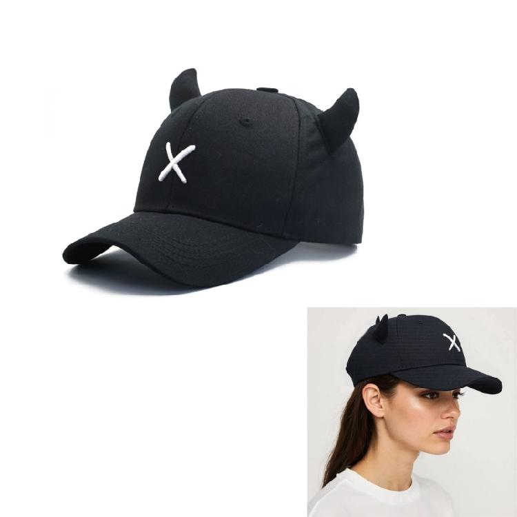 Vintage Embroidery Baseball Hat Horn Letter Sport Hat Adjustable Unisex Outdoor Sports Hat Idol Outfit