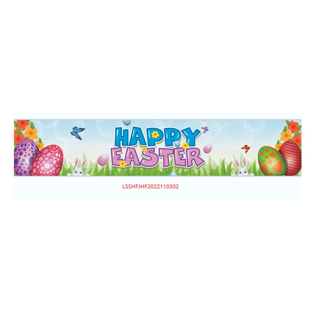 300 * 50Cm Easter Courtyard Porch Fence Decorative Banner Rabbit Egg Poster Custom