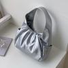 Korean Style Pleated Handbag Underarm Bag PU Leather Underarm Bag Croissant Cloud Bag  Shopping