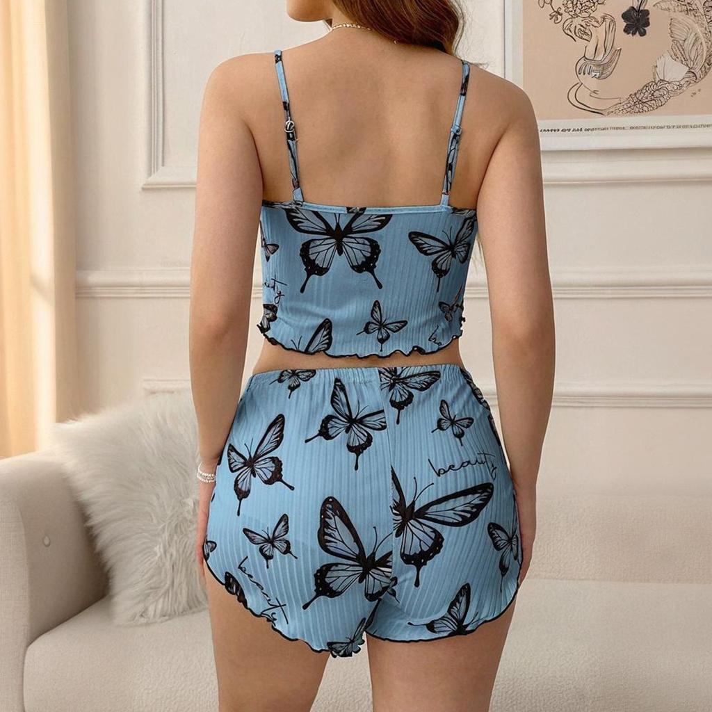 Conjunto de pijama suave de 2 piezas para mujer, conjunto de pantalones cortos sin mangas, conjuntos de ropa de estar por casa, pijamas, ropa de dormir