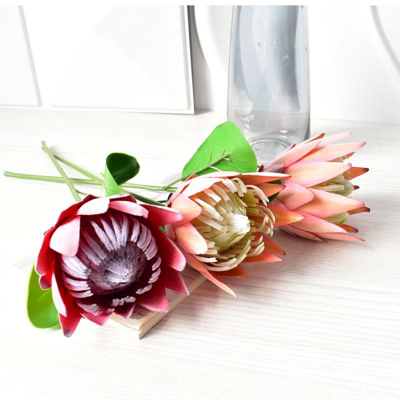 Modern Minimalist Style Single Flocked Emperor Flower, Simulated Flower, Wedding Decoration Fake Flower Arrangement And Flower Simulation Bouquet