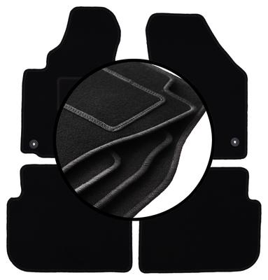 Complete Set of Velour Floor Mats For: Volkswagen Touran I FL Minivan (2010-2015)