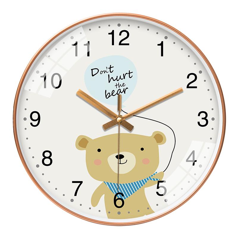 Cartoon Wall Clock Cute Animal Design Silent Quartz Movement Children's Study Rooms Bedroom Interior Decoration 8 10 12 Inch