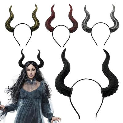 Teufelshörner Stirnband Halloween Gothic Ziegenhorn Haarband Cosplay Haarreif Accessoires