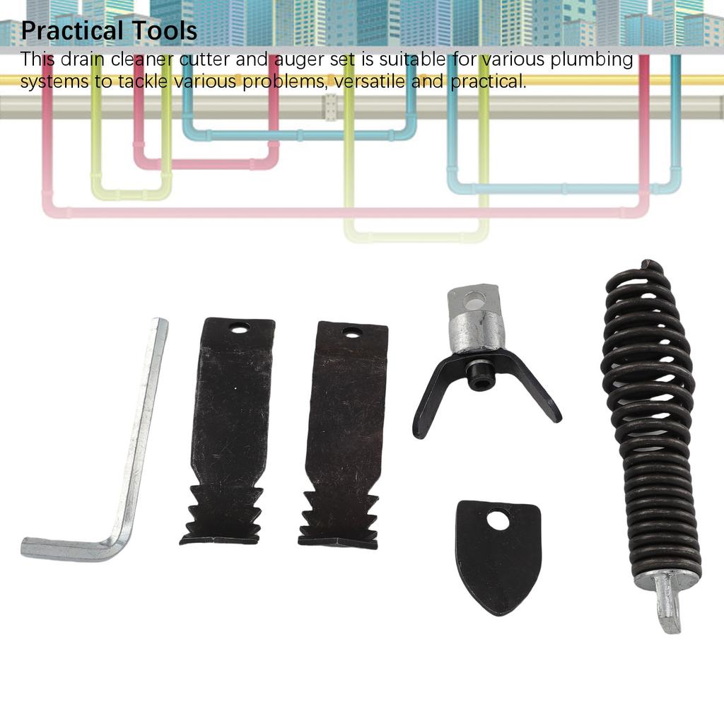 Abflussreiniger Fräser und Bohrer Set Abflussreiniger Bohraufsatz Edelstahl Praktisch Multifunktional für Rohreinigung
