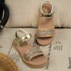 Simple Retro Girl Sandals 2025 Summer New Kids Roman Sandals Comfort Versatile Girls Beach Shoes Anti Slip Child Woven Flat Shoe