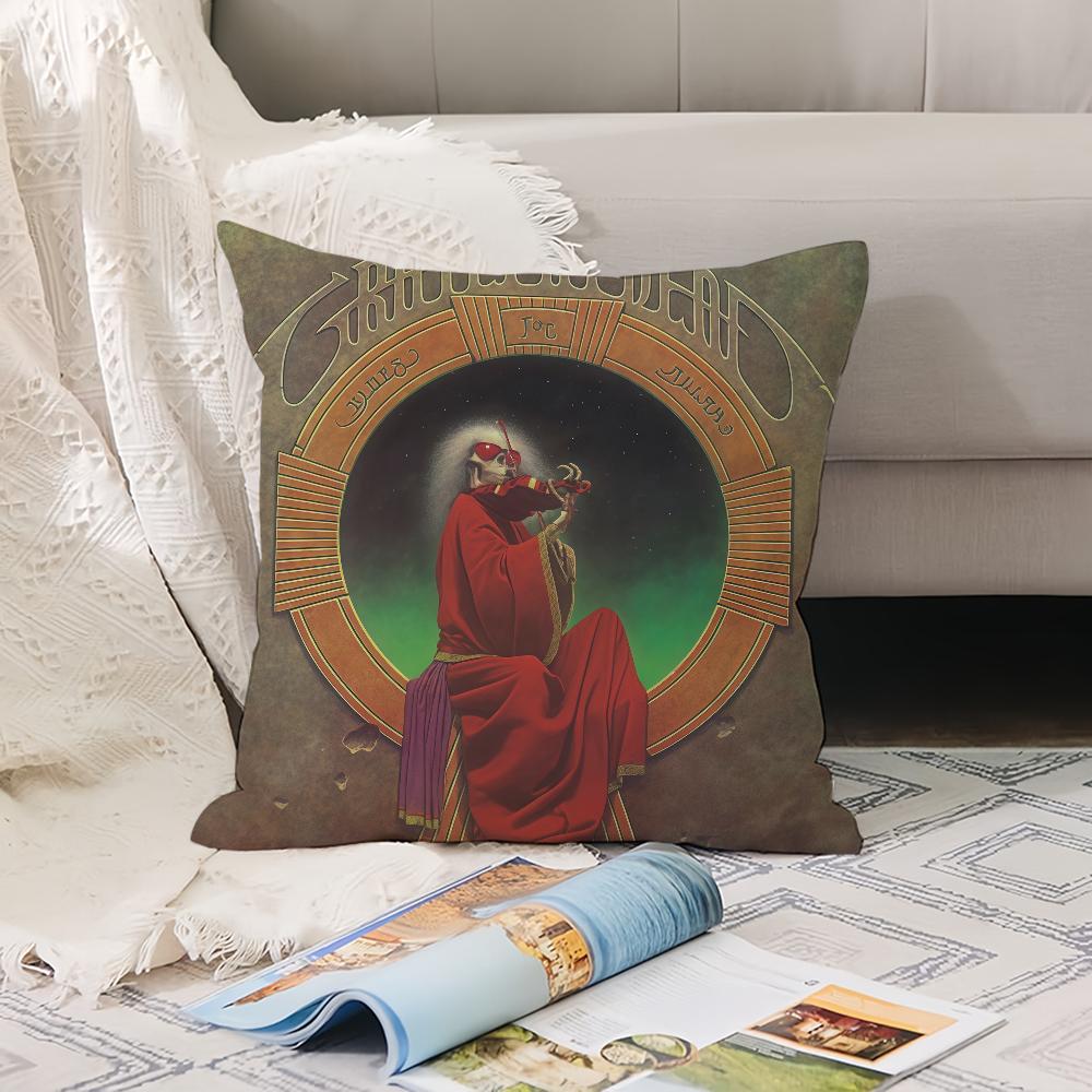Hot Rock Band G-Grateful D-Dead  Pillow Case Office Cushions Suitable For Sofa Car Bedroom Decorative Cushion Cover