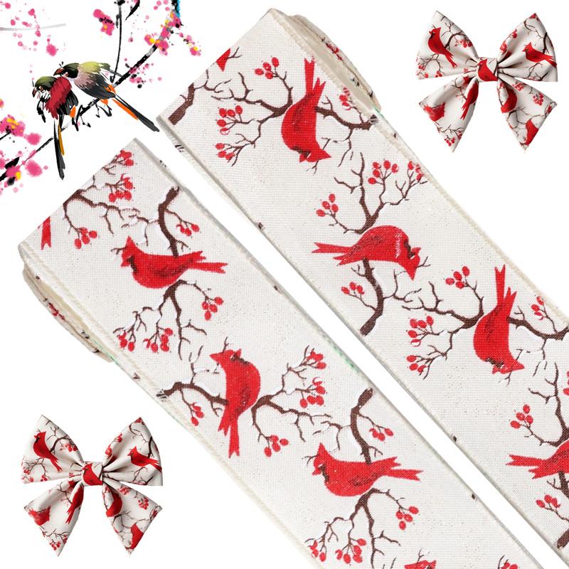 2M/Roll Christmas Classical with Wired Edge DIY Xmas Tree Ribbon Gift Wrapping Craft Ribbon Wreath Bows Imitation Hemp