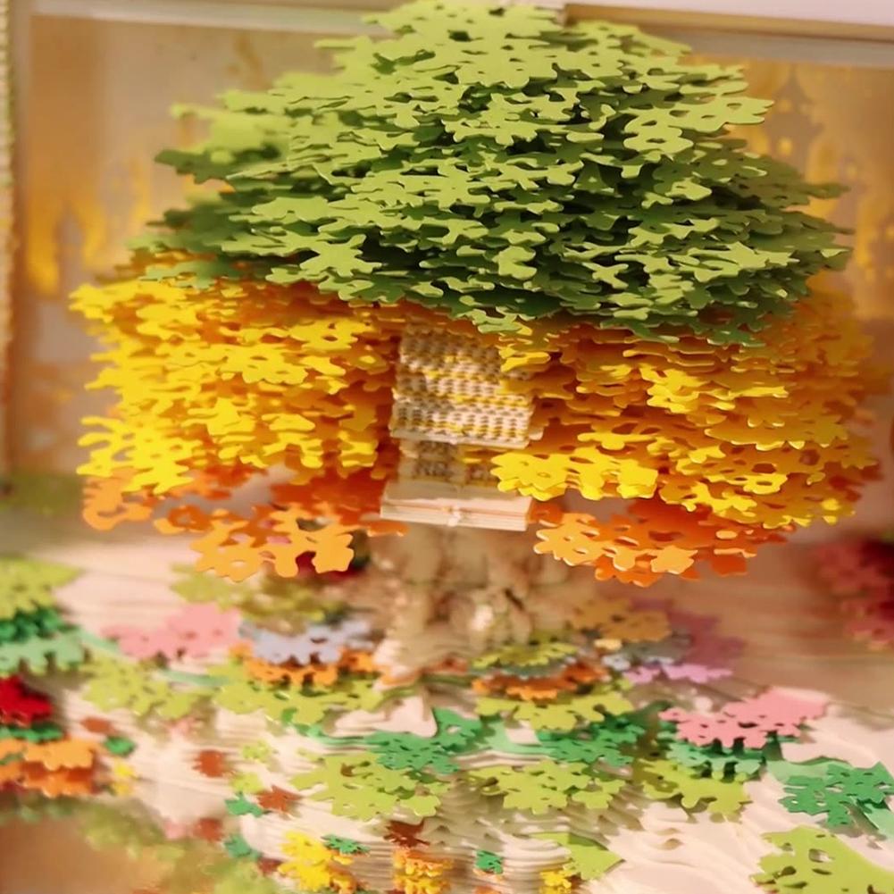Time Piece Calendar 2026 Desk Calendar 3D Tree Memo Pads Calendar Christmas Gift for Colleague Friend