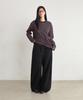 GLW [Unisex] Striped Henley Neck Long Sleeve Tee Wine