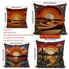 2D Desert Sunset Boho Throw Pillow Covers** Pattern Cushion Cover Suitable For Sofa Bedroom Car Pillow Cover