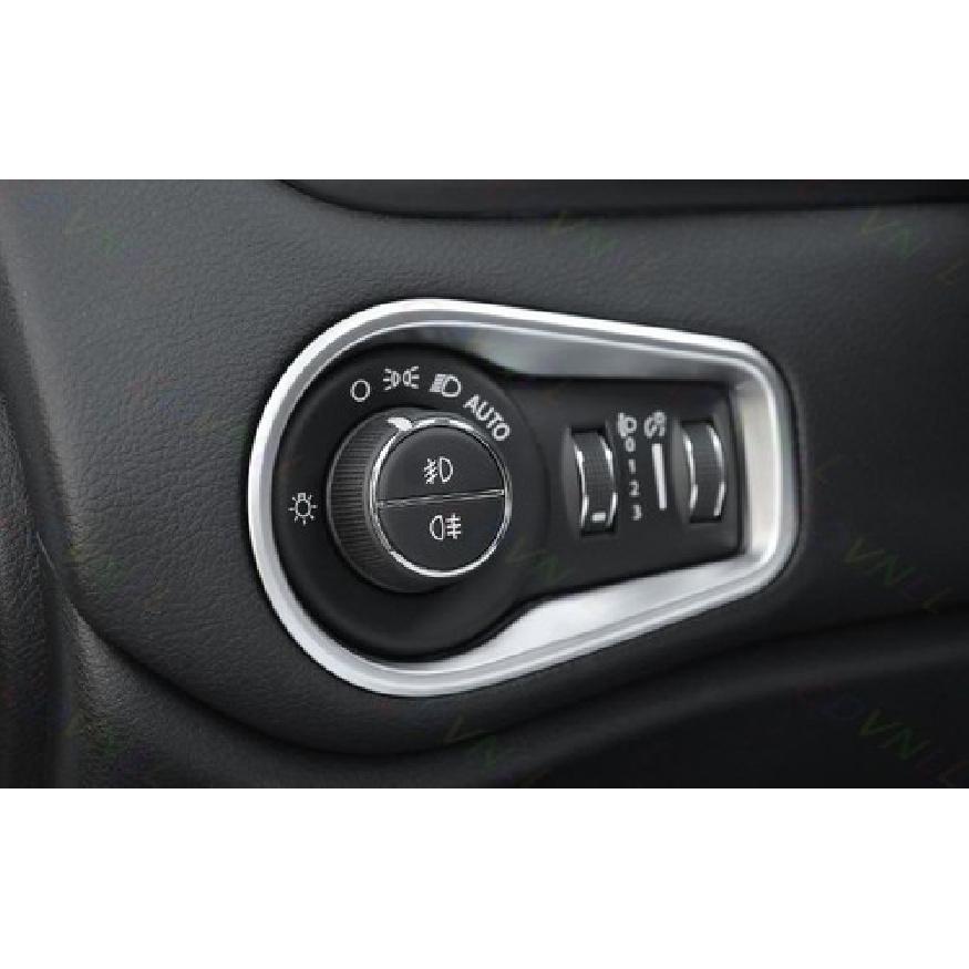 Headlight Switch Control Frame Cover 1* For Jeep Renegade 2015- Matte Silver