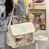 Japan Style Cute School Girl Crossbody Shoulder Bag Preppy Style Large Capacity Messenger Tote Transparent Ita Bag Kawaii