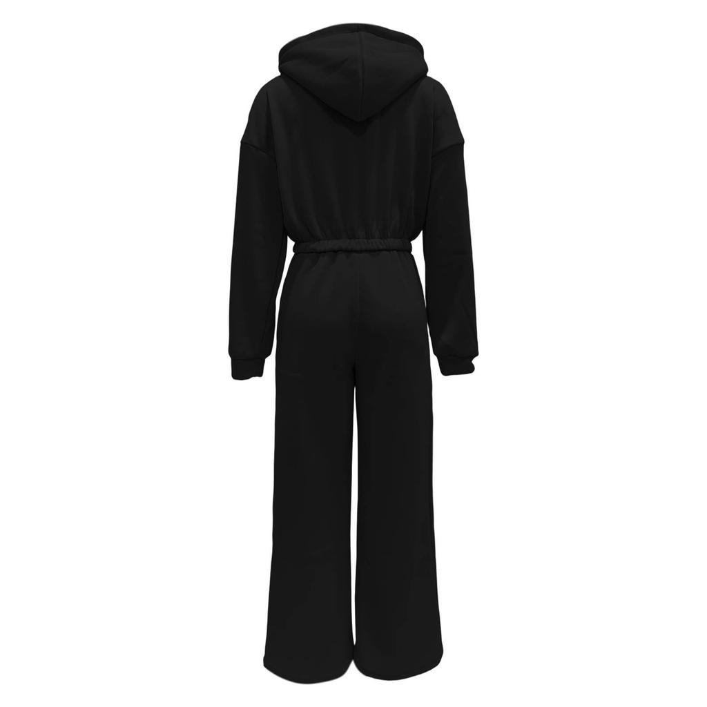 Completo con Felpa con Cappuccio e Zip a Maniche Lunghe e Pantaloni Jogger con Coulisse in Vita per Uso Casual