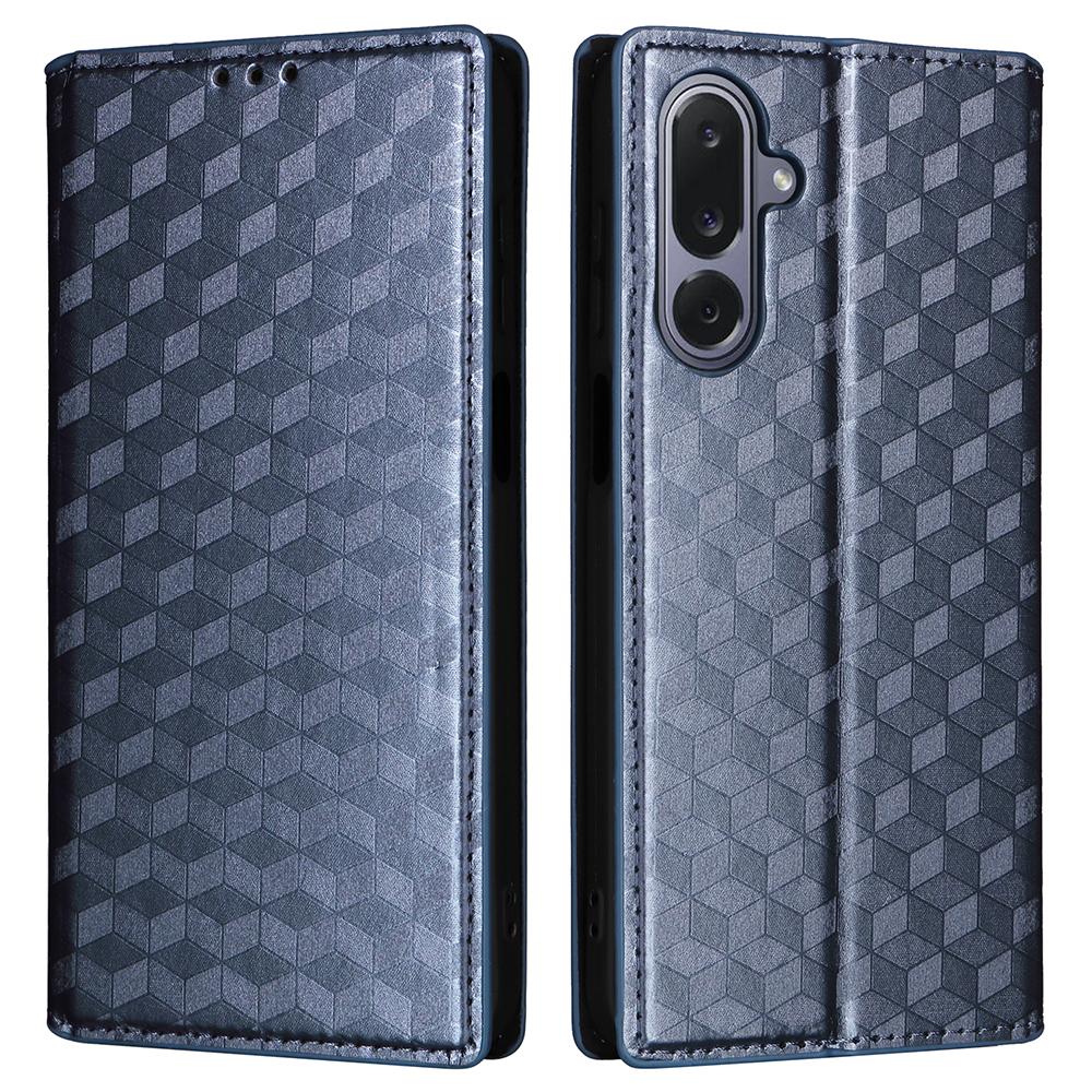 For Samsung Galaxy M36 5G Case Wallet Rhombus Imprinted Leather Phone Cover