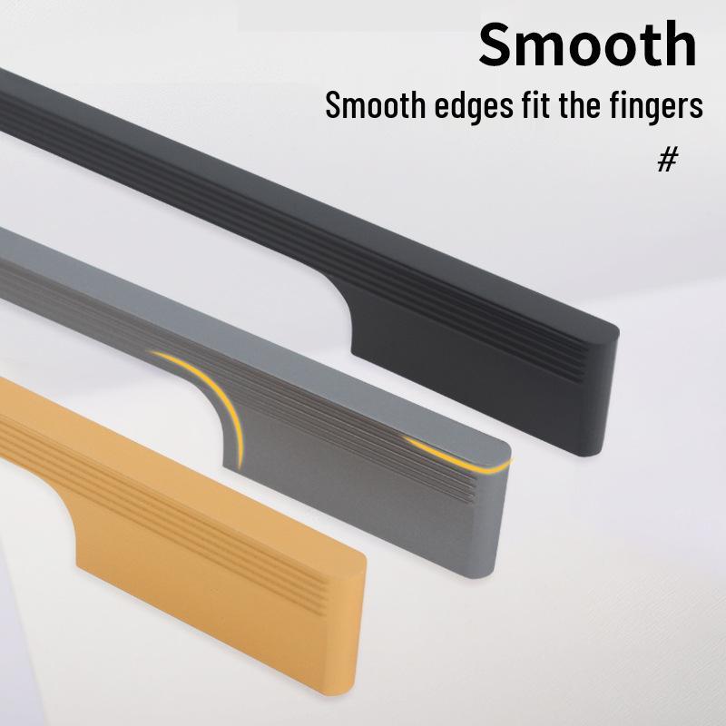 Bardzo długi prążkowany uchwyt typu pocisk do szafek i szaf