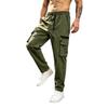 Men's Full Length Cargo Pants Straight Leg Loose Fit with Multiple Pockets for Casual Everyday Wear