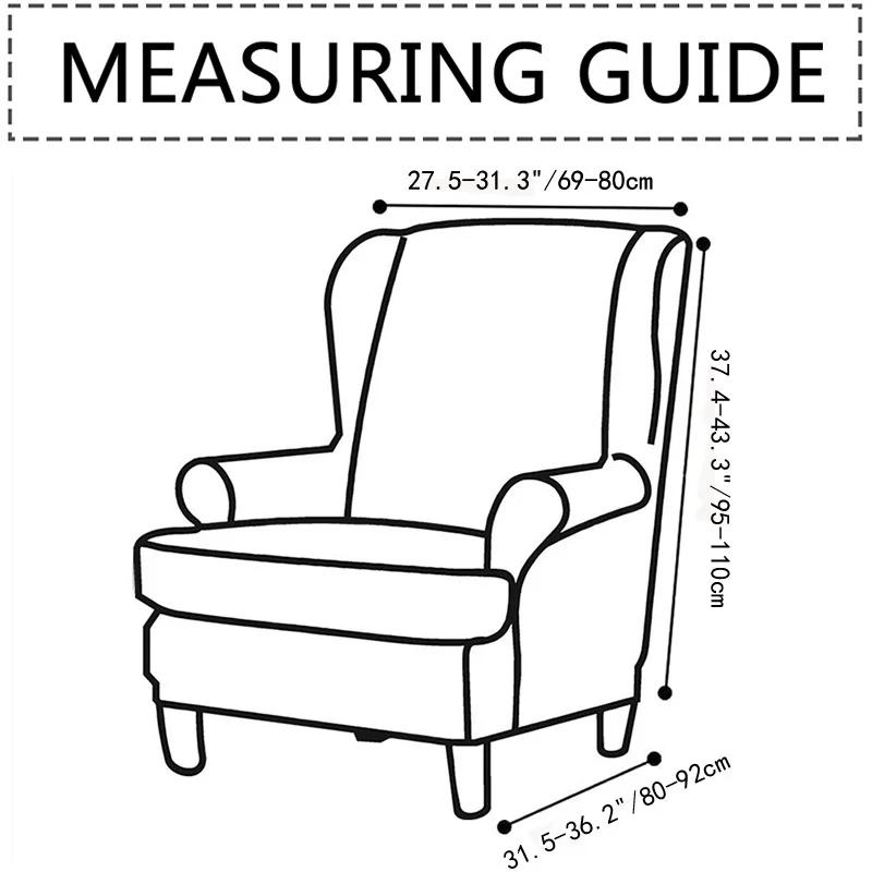 Tropical Plant Wing Chair Cover Elastic Spandex Relax Armchair Covers Nordic Removable Sofa Slipcover Furniture Protector Cover