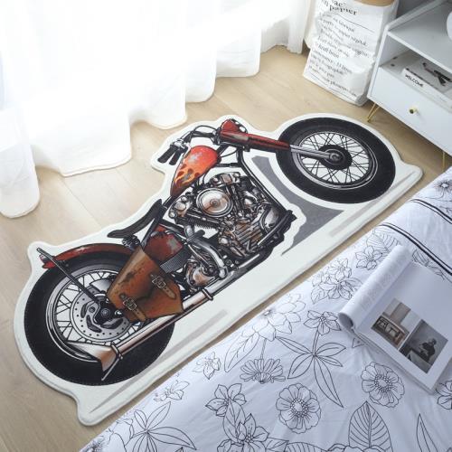 Home bedroom carpet irregular motorbike shape carpet fashion personality lambswool bedroom non-slip carpet
