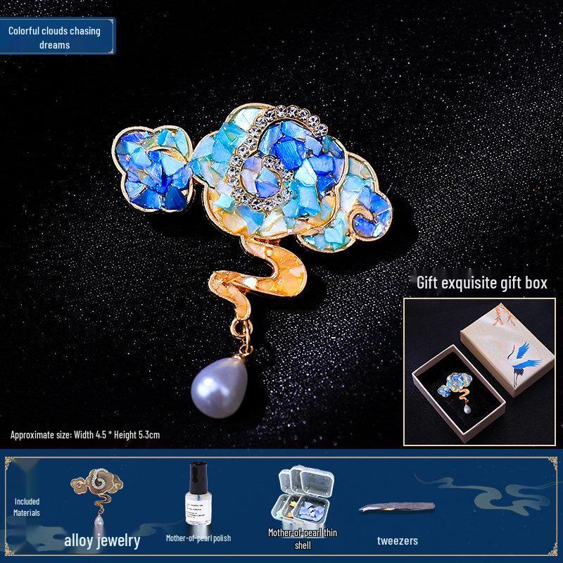 Mother-of-Pearl DIY Brooch Kit - Intangible Cultural Heritage Craft for Teacher's Day