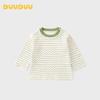 DUUDUU Kids' Long-Sleeve Striped Cotton Tee