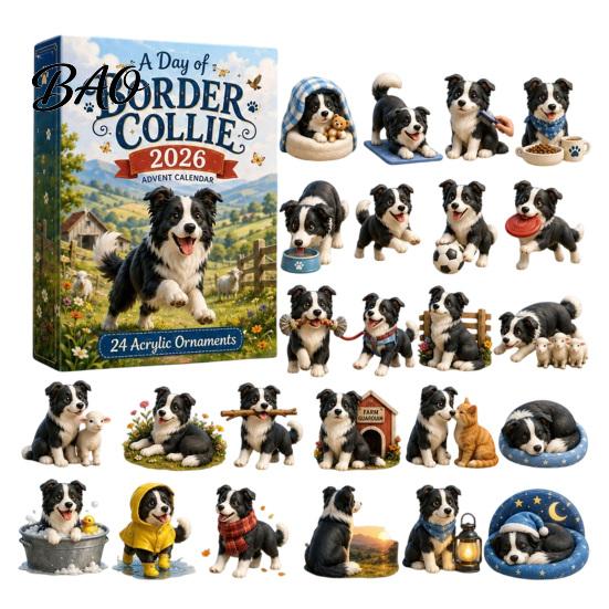 Scatola Regalo Sorpresa Giornaliera Calendario dell'Avvento per Cani da 24 Giorni, Carini Ornamenti Appesi Piatto 2D Chihuahua, Ornamenti da Collezione per le Feste per la Casa Diversi Acrilici