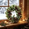 Realistic Artificial Berries Wreath Green Leaves Artificial Garland  Home Xmas Decor