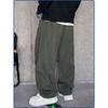 Spring and Autumn Retro Men's Clothing Street Casual Versatile Loose Cotton Straight Solid Color Loose Pants Casual Pants