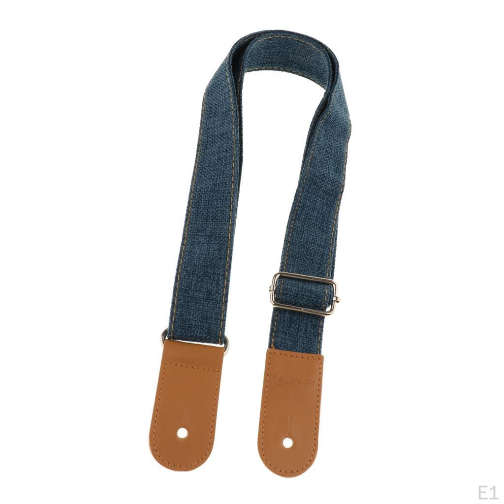 1x Ukulele Strap Belt with PU Leather Ends for Acoustic Electric Guitar