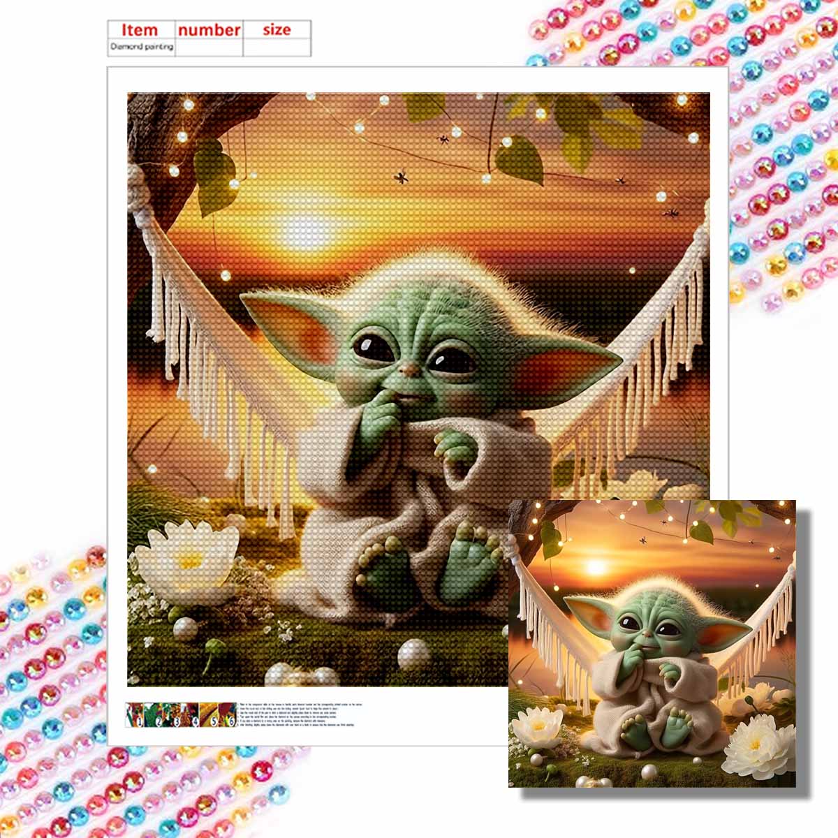 

5D DIY Diamond Painting Decorative Dwarf Elves Full Round Drill Scenery Diamond Embroidery Cross Stitch Kits Home Decor Gift Round 20x20cm