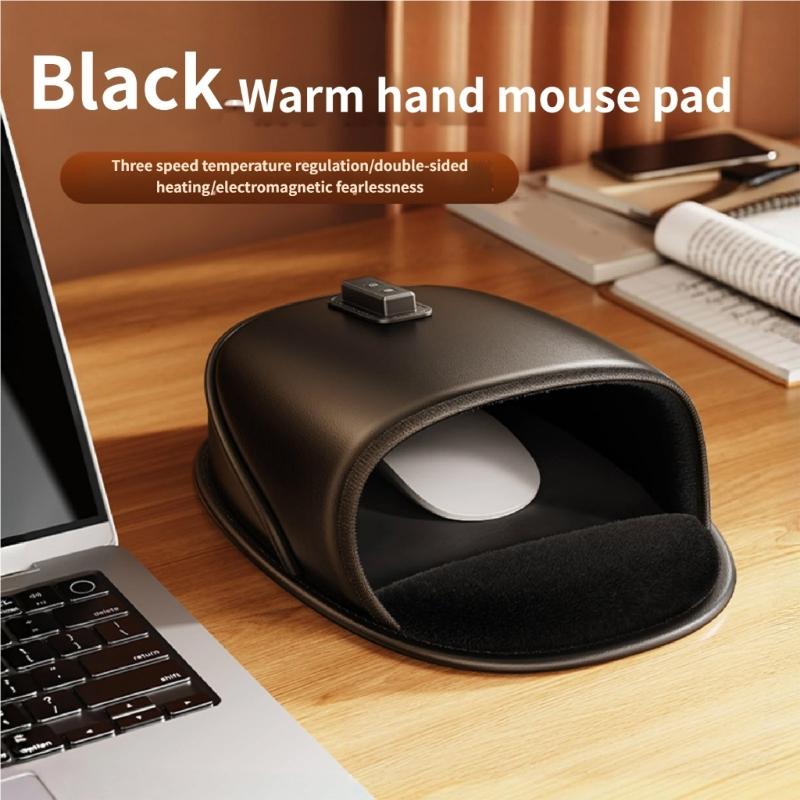 Double Side Heating Safe Warm Mouse Pad with USB Charging Port and Three Heat Level for Warm Hands During Computer Work