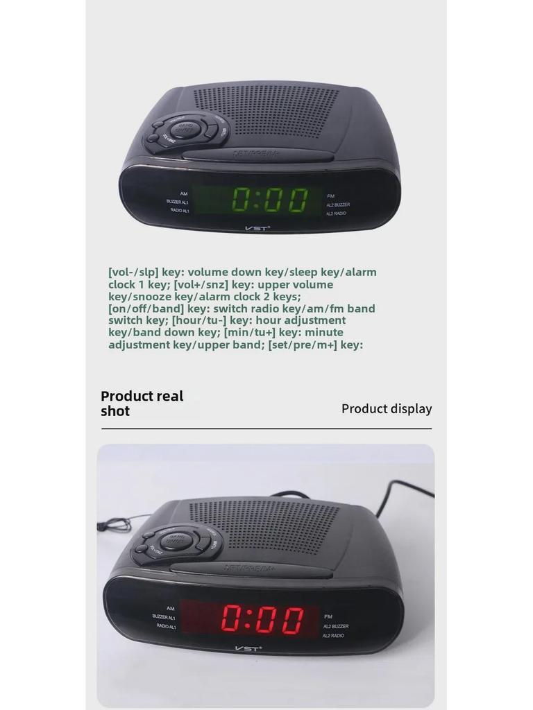 LED-Radiowecker mit AM/FM-Kanälen und Schlummerfunktion