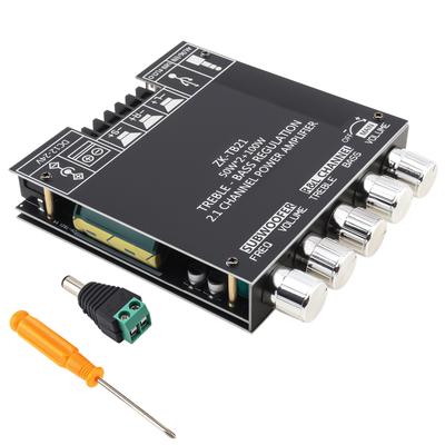 Placa Amplificadora Bluetooth 2.1 Canais 50Wx2 100W Subwoofer TPA3116D2 Áudio para Carro DIY Alto-falantes Receptor Estéreo Módulo de Alimentação 12V-24V