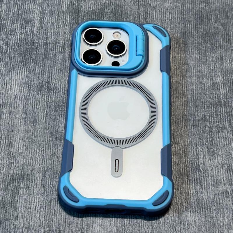 Shockproof Armor Transparent Magnetic Phone Case For iPhone 16 15 14 13 12 Pro Max Plus 11 For Magsafe Adsorption Cover