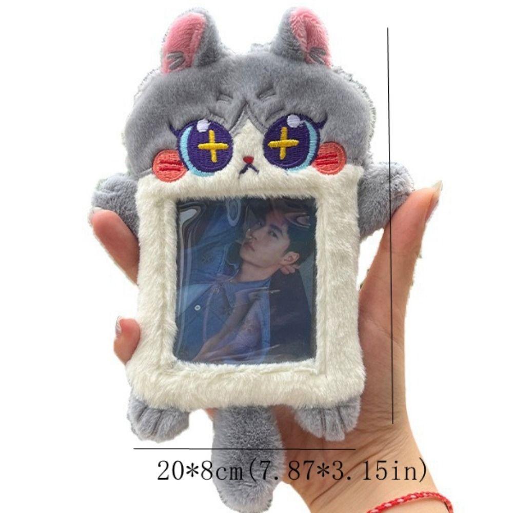 Soft Photo Protector Case Animal Shape ID Credit Case Document Case Cartoon Plush Card Holder  Girl