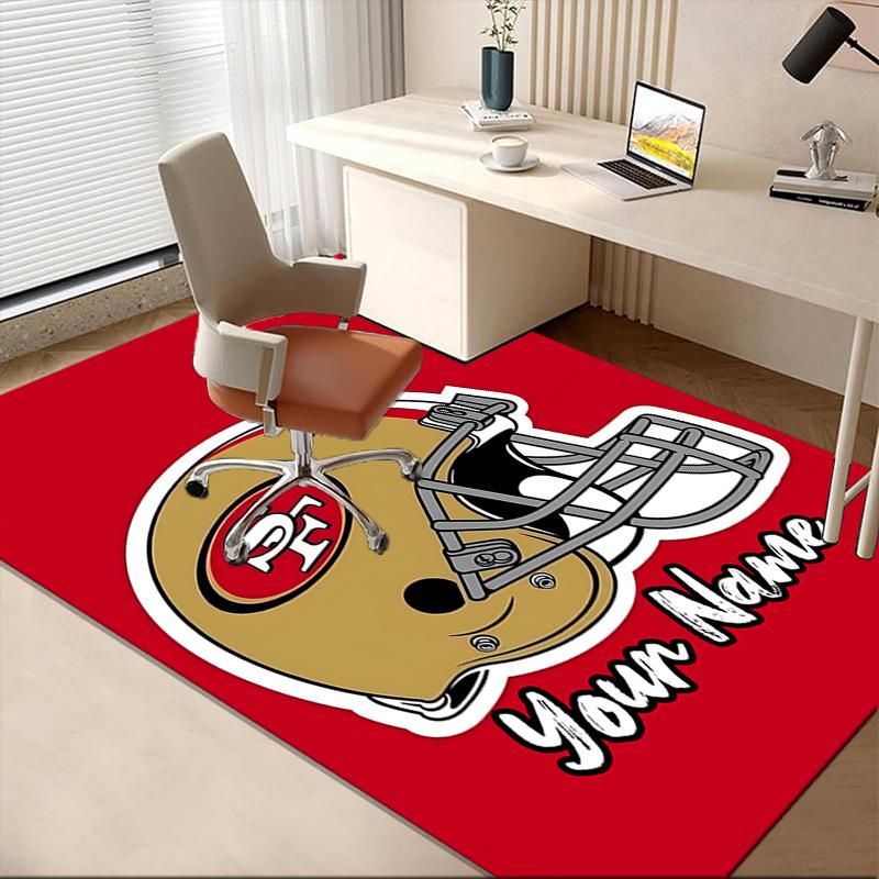 Custom Name San Francisco 49ers Printed Carpet, for Office Chair Living Room Bedroom Kitchen Room Decor Gifts.