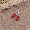 1:12 Dollhouse Mini Metal Red Scissors Simulation Furniture Scissors Model Toys