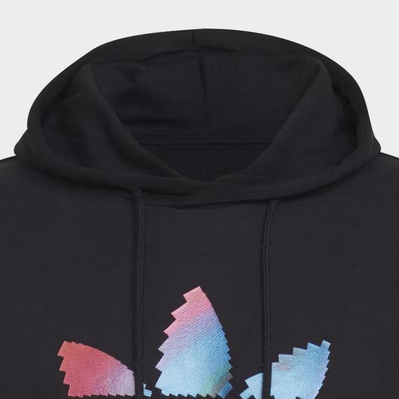 adidas Originals Men's Black Gradient Trefoil Print Hoodie HC7112