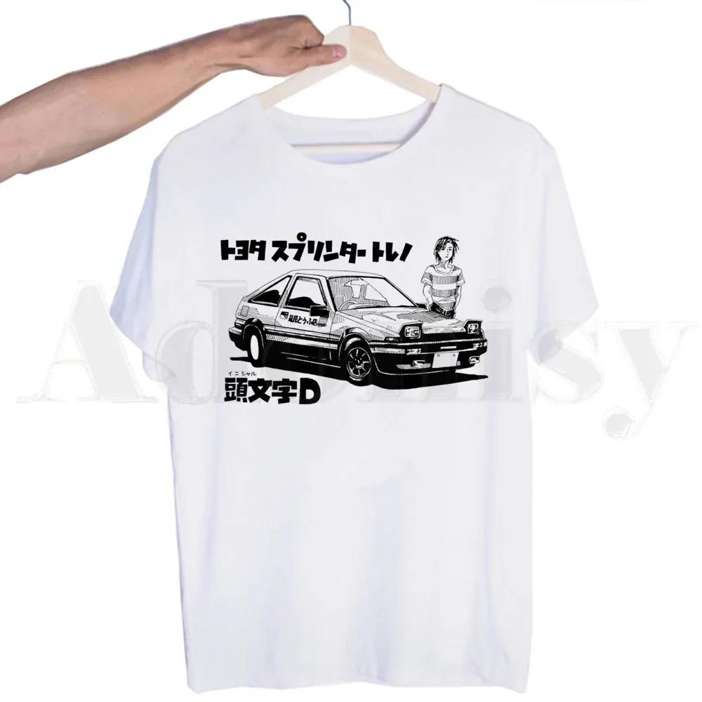 Drift AE86 Initial D 90s Fujiwara Takumi HachiRoku Tshirts Men Fashion Summer T-shirts Tshirt Top Tees Streetwear Harajuku Funny