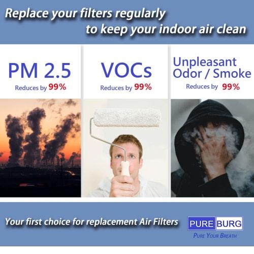 Compatible with PUREBURG Replacement Filter Lumuda (BALMUDA) AirEngine/JetClean Air Purifier Model Number EJT-S200 EJT-1100SD Compatible Product, 360°