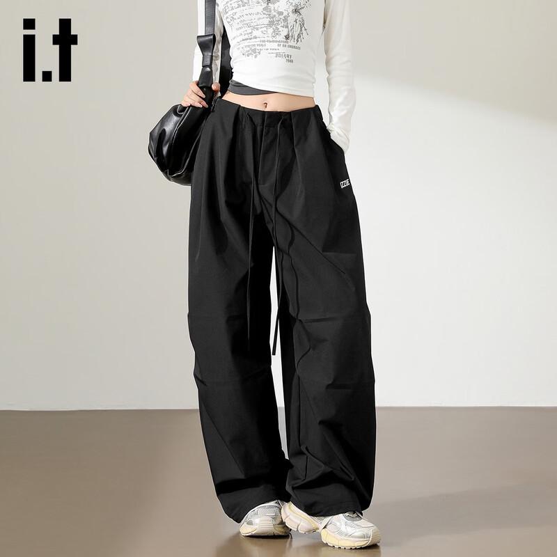 Izzue Women's High-Waist Loose Wide-Leg Workwear Pants