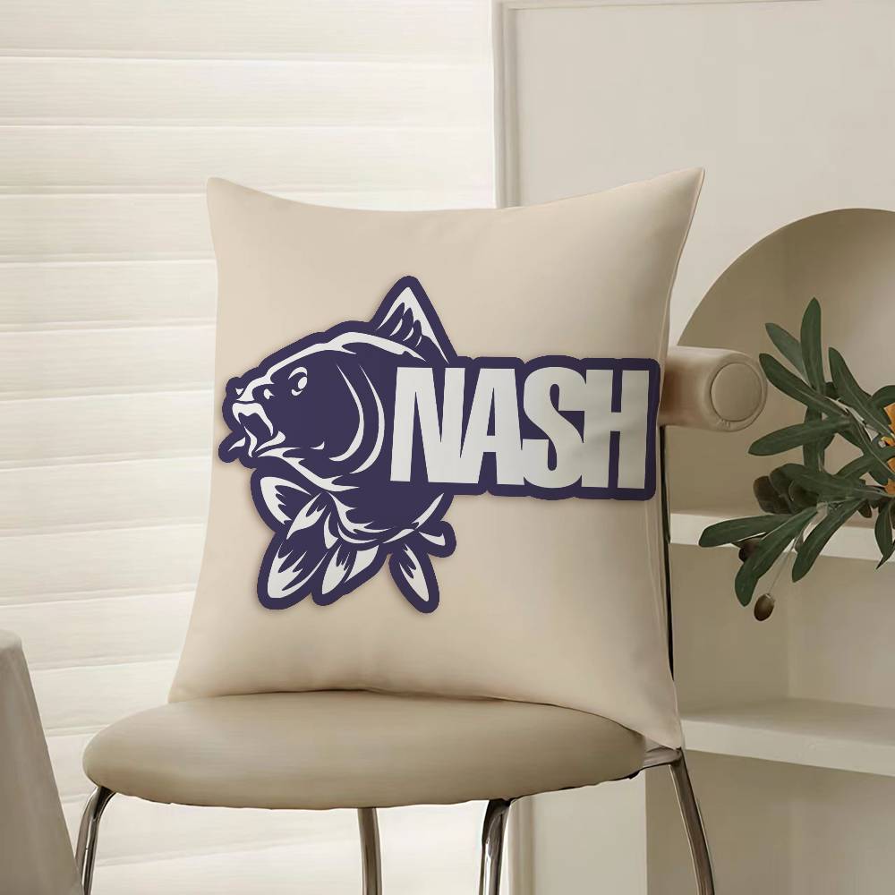 Classic Outdoor Field Fishing Prints Nash Pillow Case Comfort Sofa Bed Silky Elegant Invisible Zipper Decorative Cushion Cover