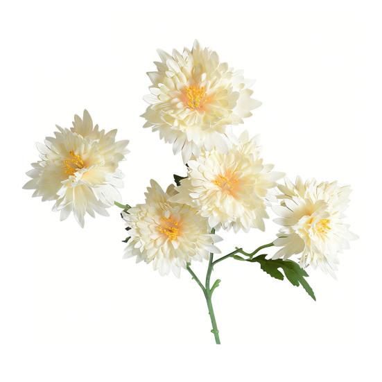 5 Heads Artificial Chrysanthemums Flowers Fake Mums Flower Bouquets with Stem Faux Silk Floral Arrangements for Vase DIY Wedding Centerpiece