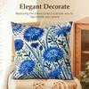 Flower Cornflower Cushion Cover Natural Linen Organic Fabric DoubleSided Printing Sofa Home Decor Gift Pillow Case